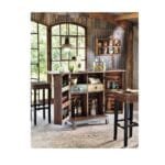 Reclaimed Wood Wine Holder Storage Stylish Bar Cabinet for Living Room | Multi-Color