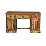 Reclaimed Wood Study Desk Table for Home and Office | Brown Finish