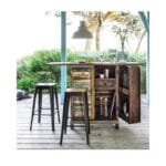 Reclaimed Wood Wine Holder Storage Stylish Bar Cabinet for Living Room | Multi-Color - image 2