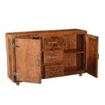 Modern Chrome Farmhouse Rustic Reclaimed Wood 3 Drawer Sideboard - image 5
