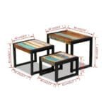 Vintage- Style Set of 3 Nesting Tables, Made of Solid Reclaimed Wood - image 6