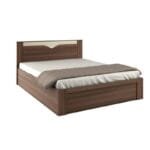 Crescent King Size Bed with Storage in Dark Wooden Finish - image 3