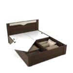 Crescent King Size Bed with Storage in Dark Wooden Finish - image 4
