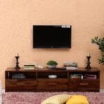 Solid Wood TV Console in Provincial Teak Finish