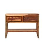 Solid Wood Console Table in Warm Walnut Finish - image 2