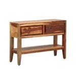 Solid Wood Console Table in Warm Walnut Finish - image 3