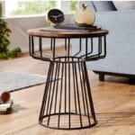 Side table Sheesham wood metal