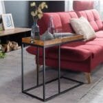 Sheesham wood side table metal frame