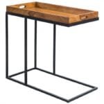 Sheesham wood side table metal frame - image 5
