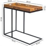 Sheesham wood side table metal frame - image 3