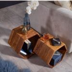 Solid wood design living room side table set - image 4