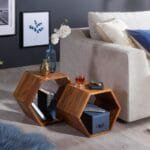 Solid wood design living room side table set - image 2