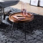 Sheesham wood side table metal coffee table