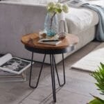 Sheesham wood side table metal coffee table