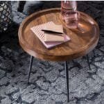 Sheesham wood side table metal coffee table - image 4