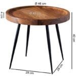 Sheesham wood side table metal coffee table - image 3