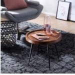 Sheesham wood side table metal coffee table - image 2