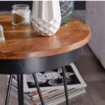 Sheesham wood side table metal coffee table - image 5