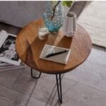 Sheesham wood side table metal coffee table - image 4