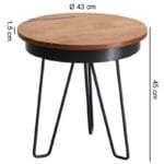Sheesham wood side table metal coffee table - image 3