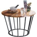 Sheesham wood coffee table metal living room side table - image 6