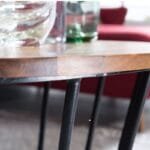 Sheesham wood coffee table metal living room side table - image 5