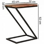 Side table solid wood sheesham / metal 45 x 62 x 32 cm - image 3