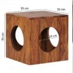 side table solid wood sheesham 35x35 cm - image 2