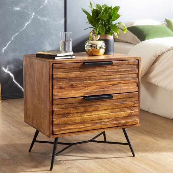 Solid wood side table console