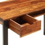 Solid desk sheesham wood and steel - image 2