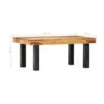 Coffee table 100x50x40 cm solid sheesham wood - image 4