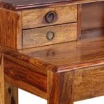 Desk with 5 drawers solid sheesham wood 90x40x90 cm - image 3