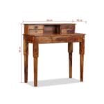 Desk with 5 drawers solid sheesham wood 90x40x90 cm - image 4