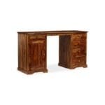 Pedestal style desk solid sheesham wood 140x50x76 cm