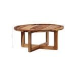 Coffee table 80×35 cm solid sheesham wood - image 5