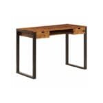 Solid desk sheesham wood and steel - image 4
