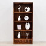 Rosewood honey brown bookcase with drawers