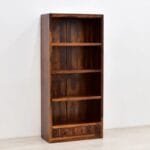 Rosewood honey brown bookcase with drawers - image 4