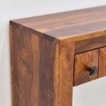 Console table solid wood with honey-brown drawers - image 2