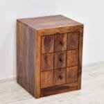 Side table in solid wood with honey-brown drawers - image 3