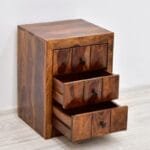 Side table in solid wood with honey-brown drawers - image 5
