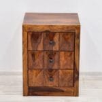 Side table in solid wood with honey-brown drawers - image 4