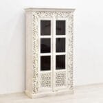 Display cabinet solid mango wood openwork 2-door - image 2