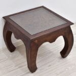 Coffee table solid rosewood with glass and bent legs - image 4