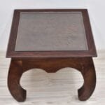 Coffee table solid rosewood with glass and bent legs - image 3