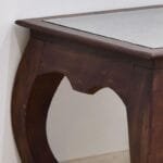 Coffee table solid rosewood with glass and bent legs - image 2