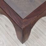 Coffee table solid rosewood with glass and bent legs - image 5