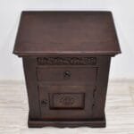 Bedside table in solid rosewood hand-carved dark brown - image 7