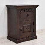 Bedside table in solid rosewood hand-carved dark brown - image 5