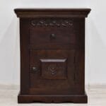 Bedside table in solid rosewood hand-carved dark brown - image 4